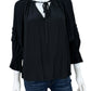 RAMY BROOK Black Satin Blouse Size XS