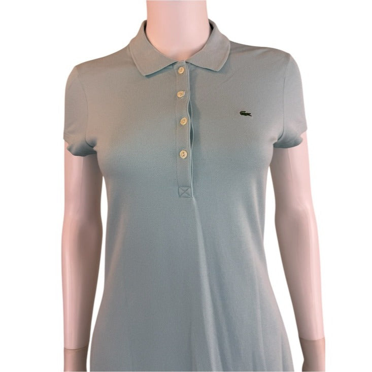 Lacoste Light Blue Pique Polo Dress Size 38