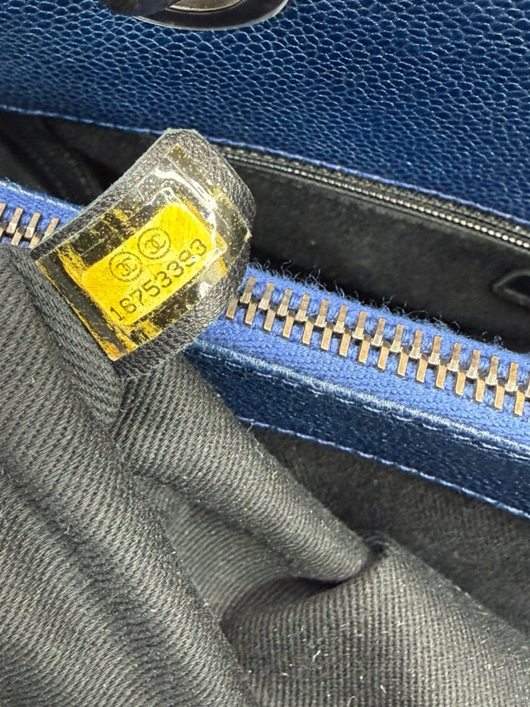 CHANEL Blue Caviar Leather Shopping Tote