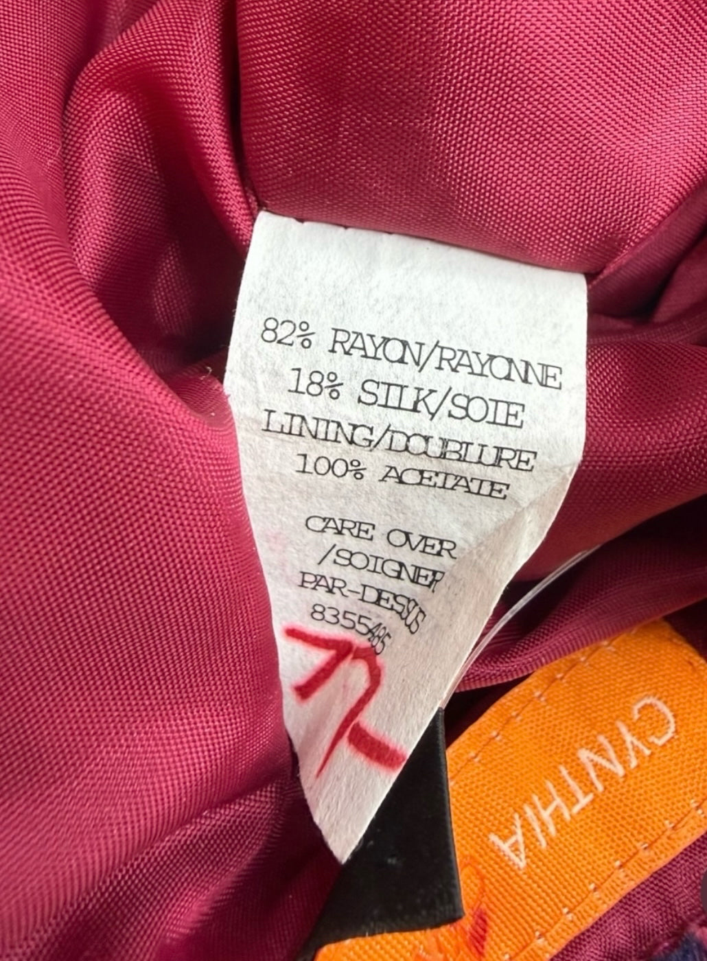 Cynthia Steffe Maroon Velvet Paisley Midi Skirt Size 6