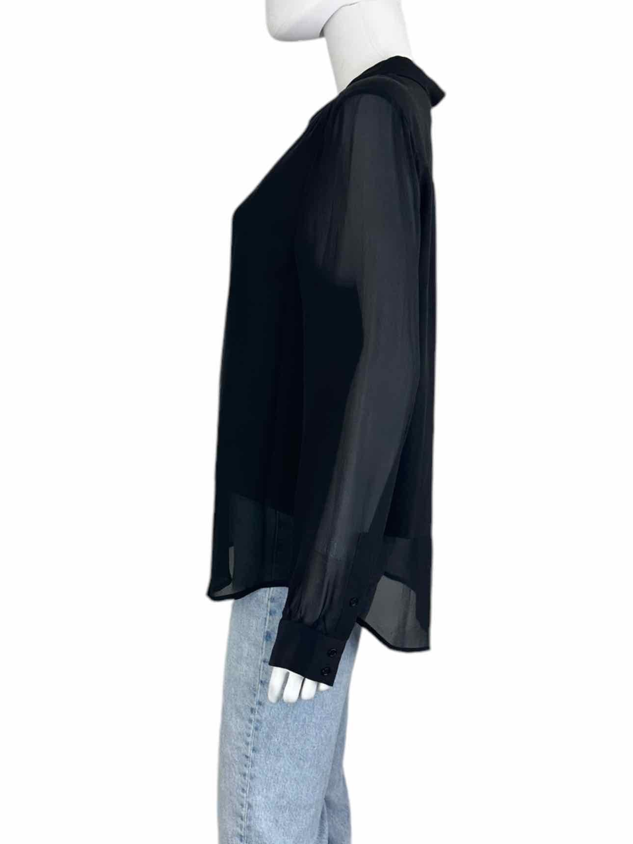 joie Size L Black 100% Silk Button-down Shirt