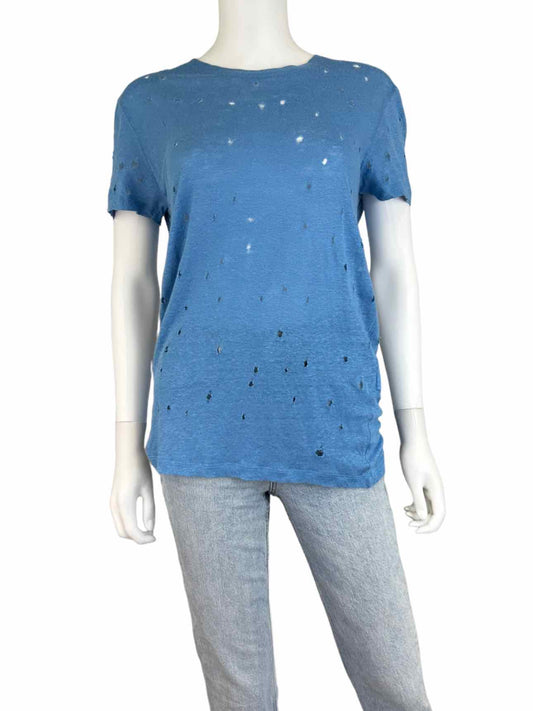 IRO Blue Distressd Linen Top Size XS