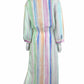 120% Lino Pastel Striped Shirt Dress Size 44