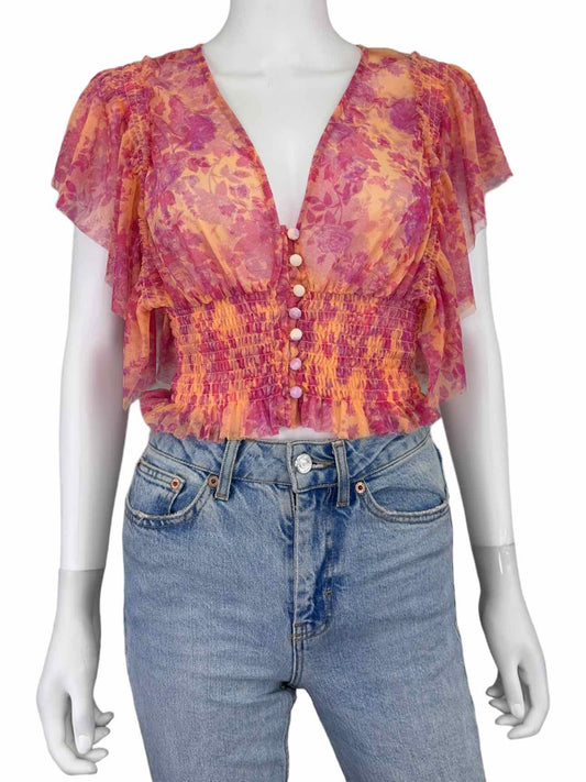 Free People NWT Floral Blouse Size S
