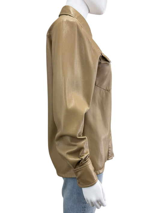 GOOD AMERICAN Tan Pleather Jacket- Casual Size S
