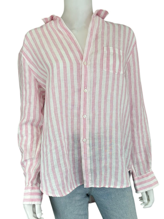 Frank & Eileen Pink and White Button-Down Shirt Size M