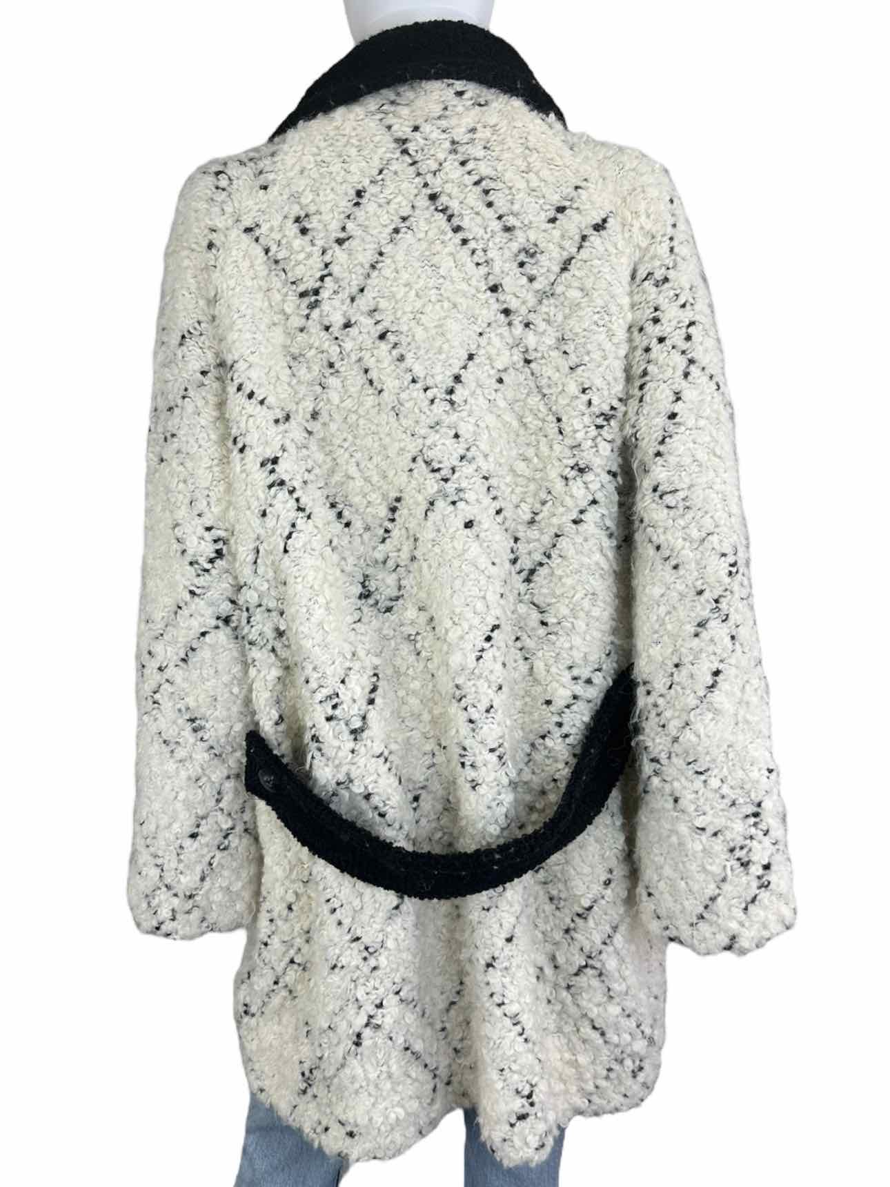 Free People White Wool Blend Coat Size L