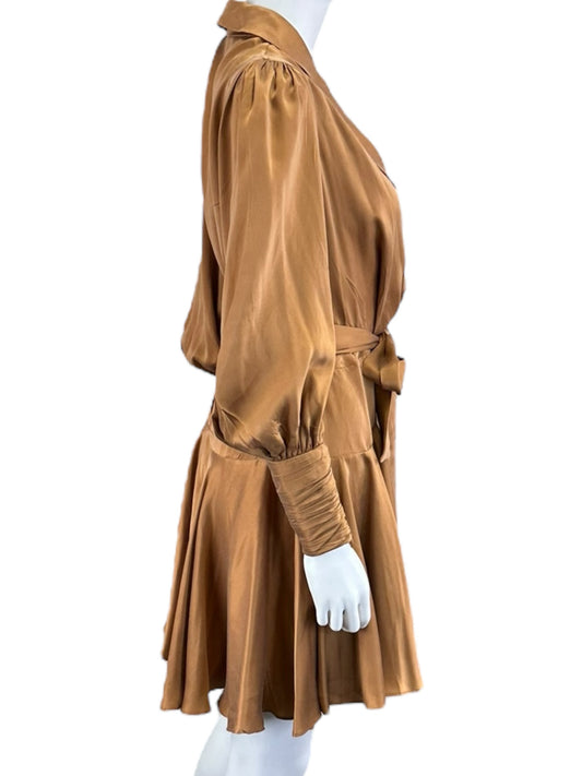 ZIMMERMANN Natural 100% Silk Mini Wrap Dress Size 0