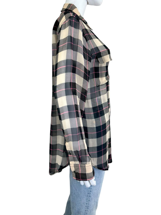 EQUIPMENT Plaid Button-Down Size M