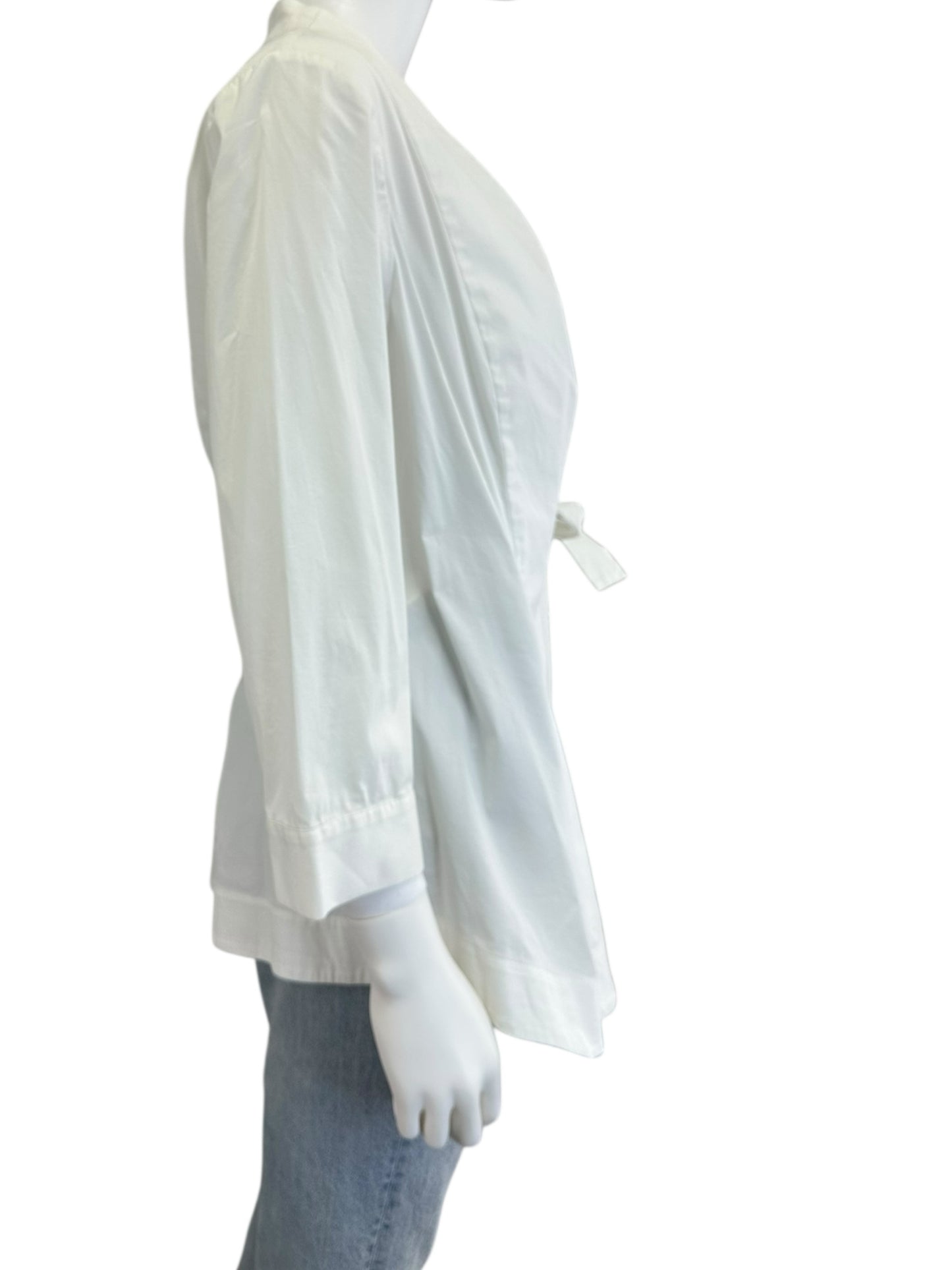LAFAYETTE 148 NEW YORK White Poplin Top Size 12