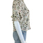 FRAME Cream Silk Floral Print Blouse Size S