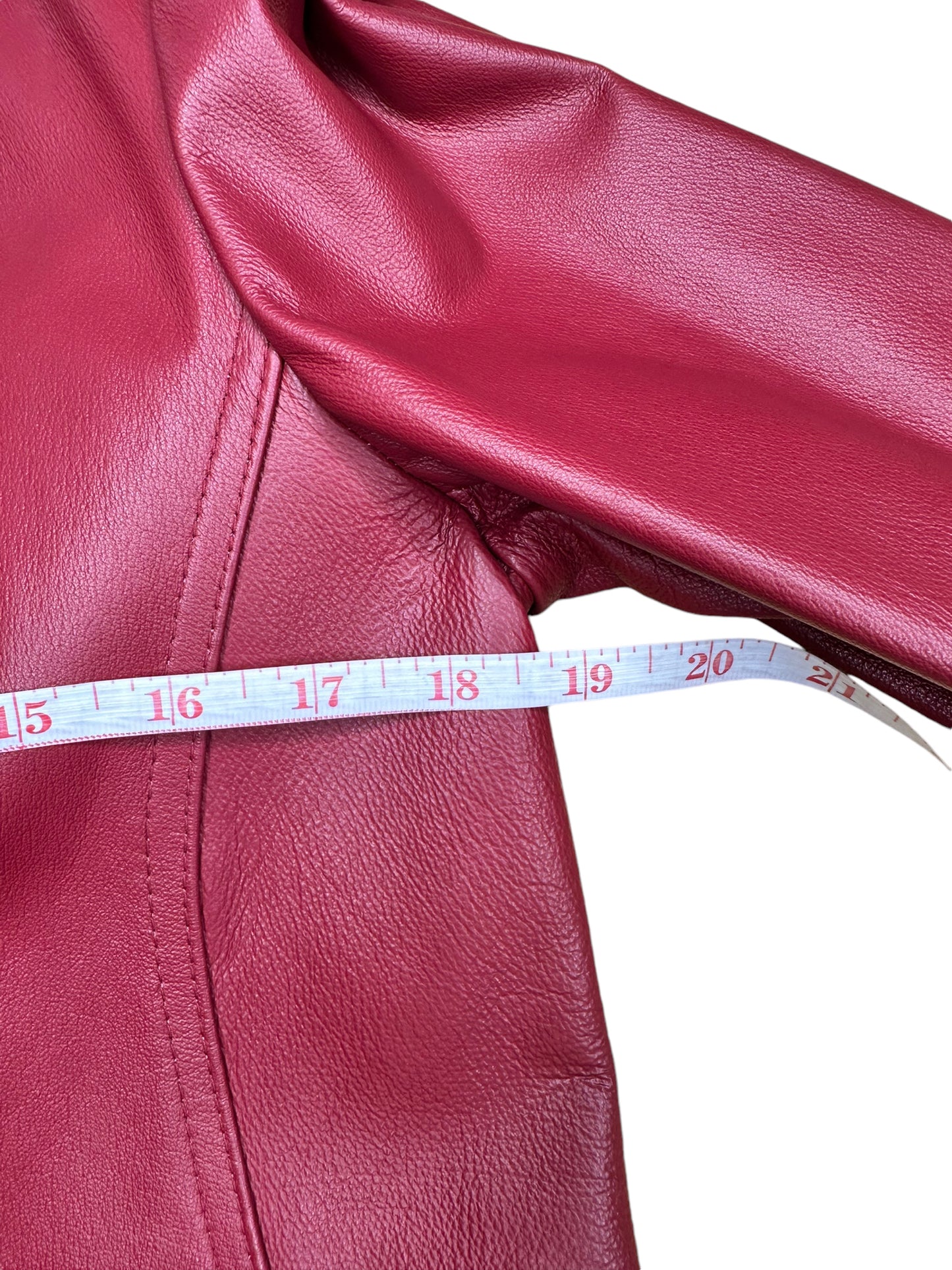 East 5th Red Leather Jacket Size M