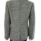 DKNY Blue Fringe Trim Tweed Blazer Size 10