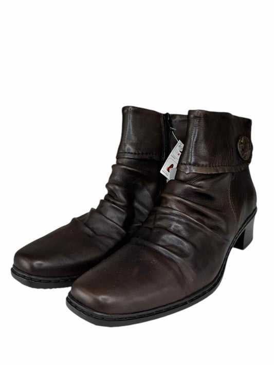 rieker NWT Brown Leather Kendra Slouch Ankle Booties Size 41