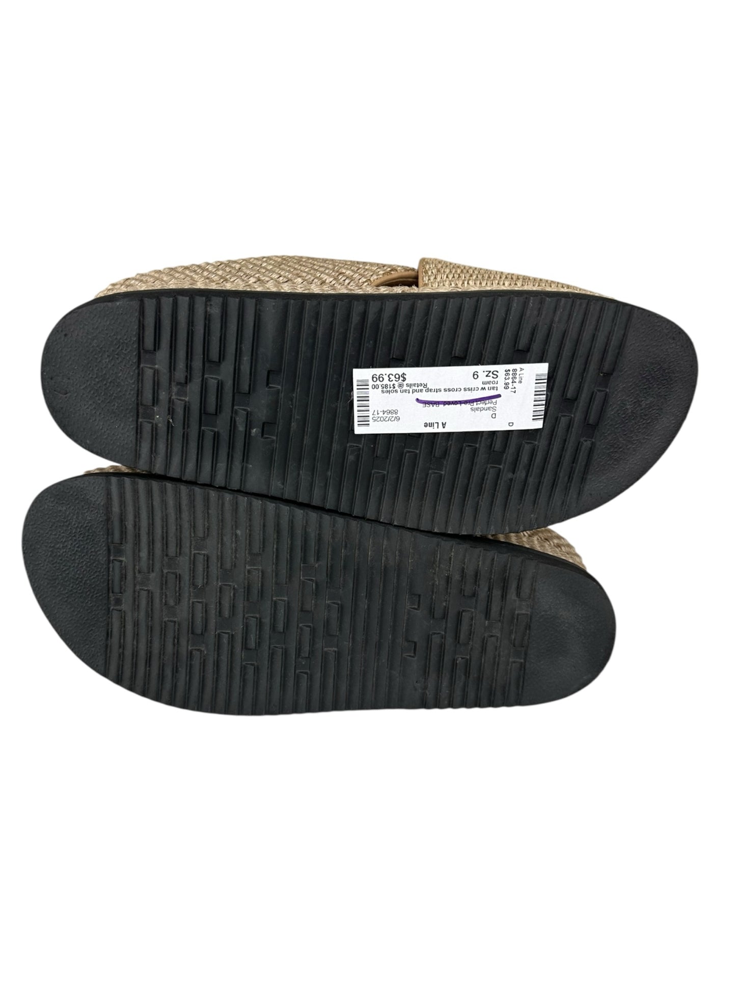ROAM Cross Stack Raffia Platform Sandal Size 10