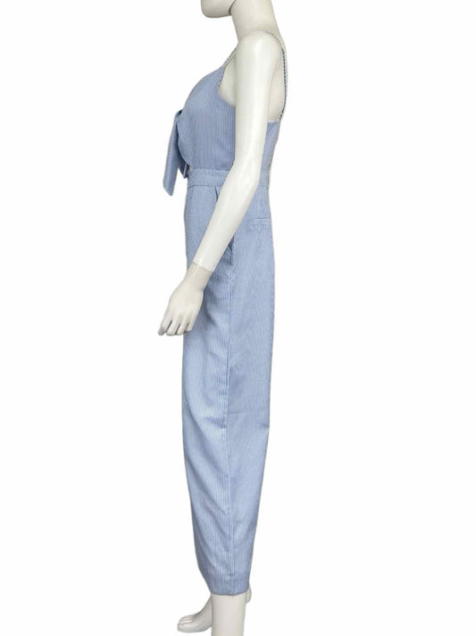 ENGLISH FACTORY Blue Pinstripe Jumpsuit Size S