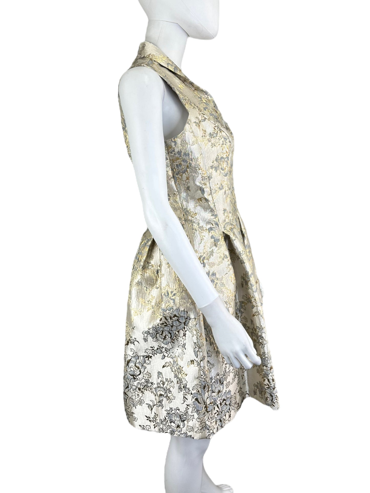 VINCE CAMUTO NWT Gold Brocade Cocktail Mini Dress Size 6