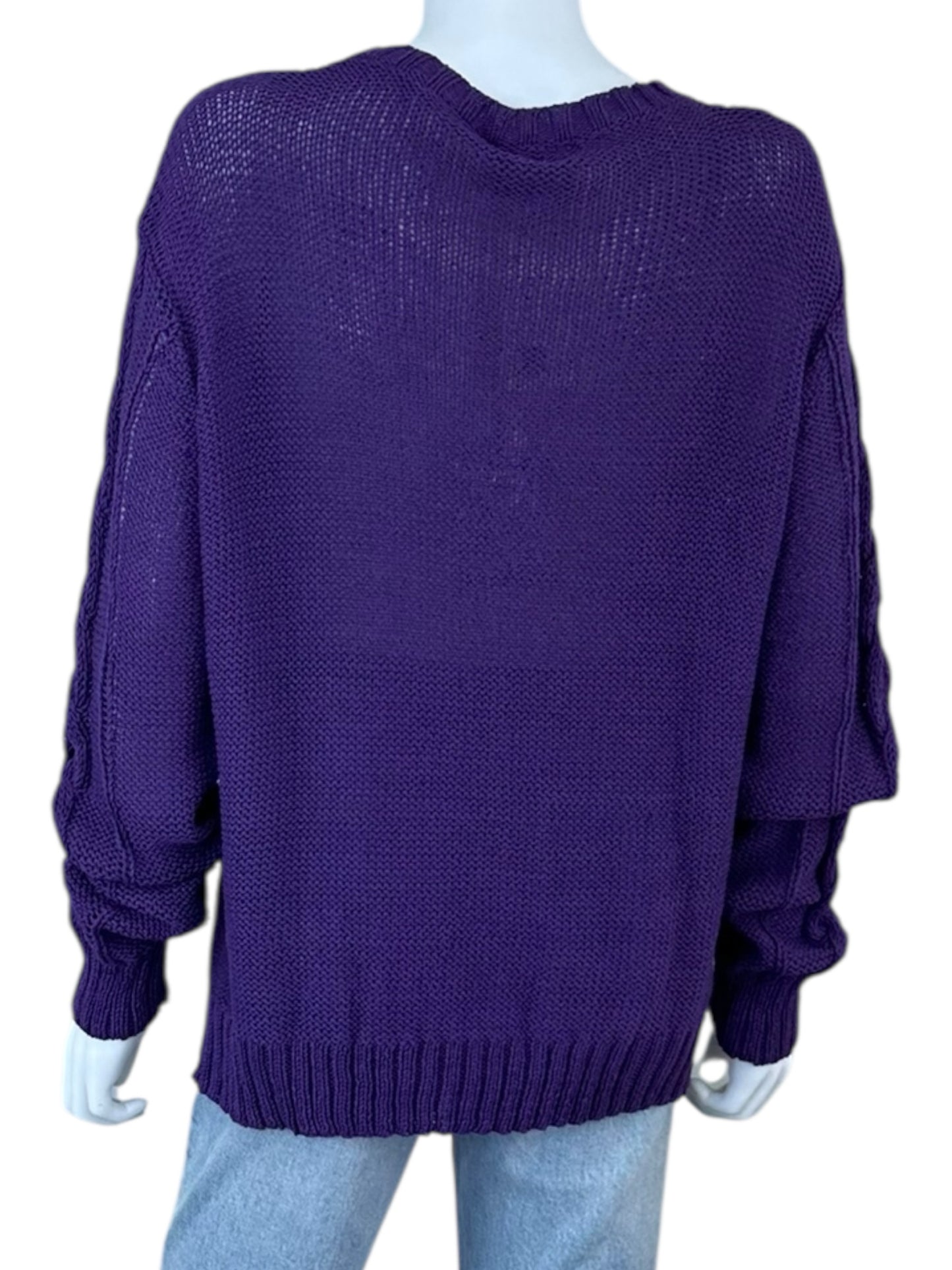 Wooden Ships NWT Purple Cable Knit Sweater Size M/L