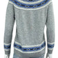 Talbots NWT Gray Fair Isle Lambswool Sweater Cardigan Size MP