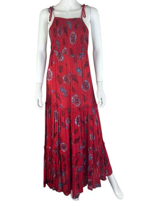 Free People Red Floral Sundress Size XS