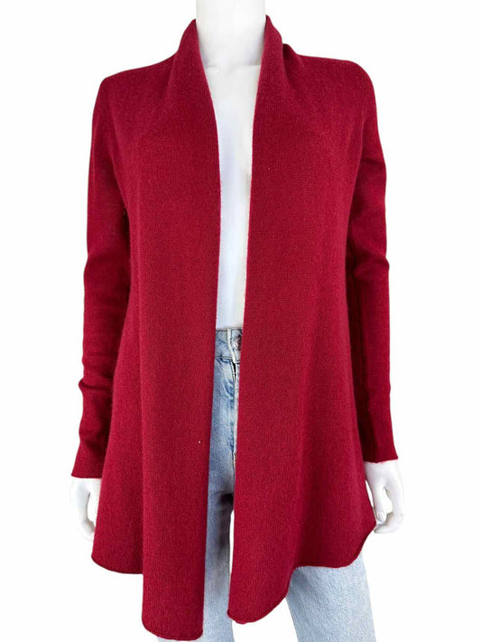 WHITE + WARREN Burgundy Cashmere Cardigan Size S