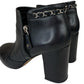CHANEL Black Leather Ankle Boot Size 38.5