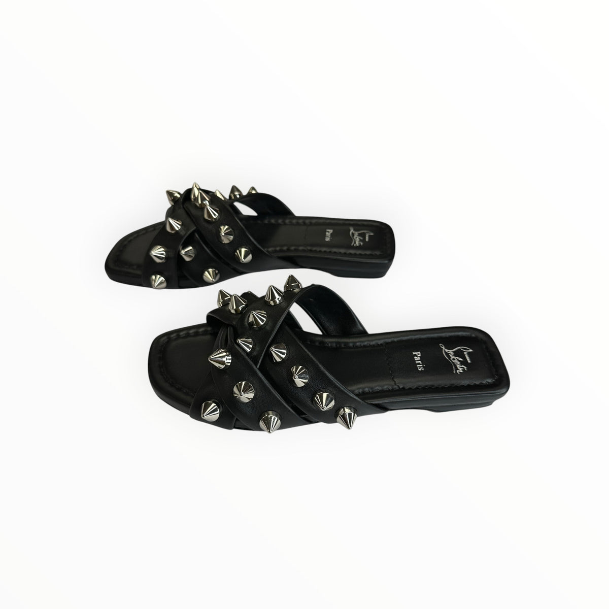 Christian Louboutin Black Miss Spika Club Slide Size 37.5