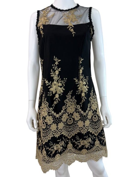 Nanette Lepore Black Moody Treasures Cocktail Dress Size 6