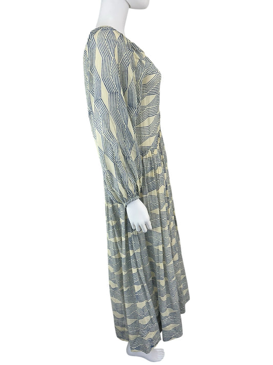 Alix of Bohemia Blue 'Saranna' 100% Cotton Maxi Dress Size S