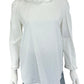 Sandro White Ruffle Neck Blouse Size 3