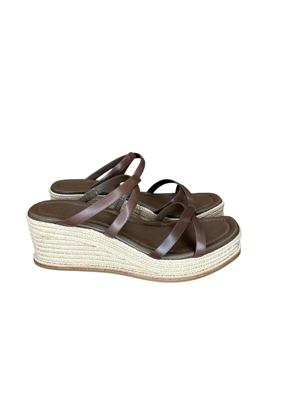 Paige Brown Leather Wedges Size 9.5