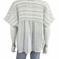 vince. White Striped Button-Down Blouse Size S