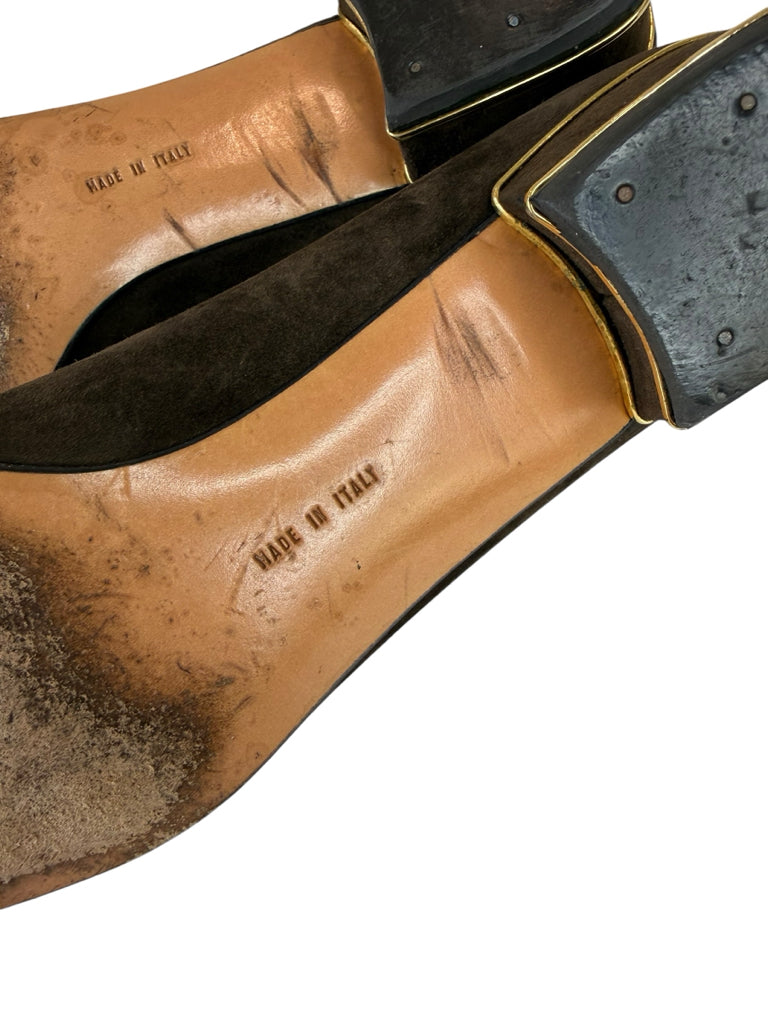 Salvatore Ferragamo Brown Suede Florence Pumps Size 9.5