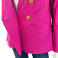 Talbots Fuchsia Linen Blend Double Breasted Blazer Size 6