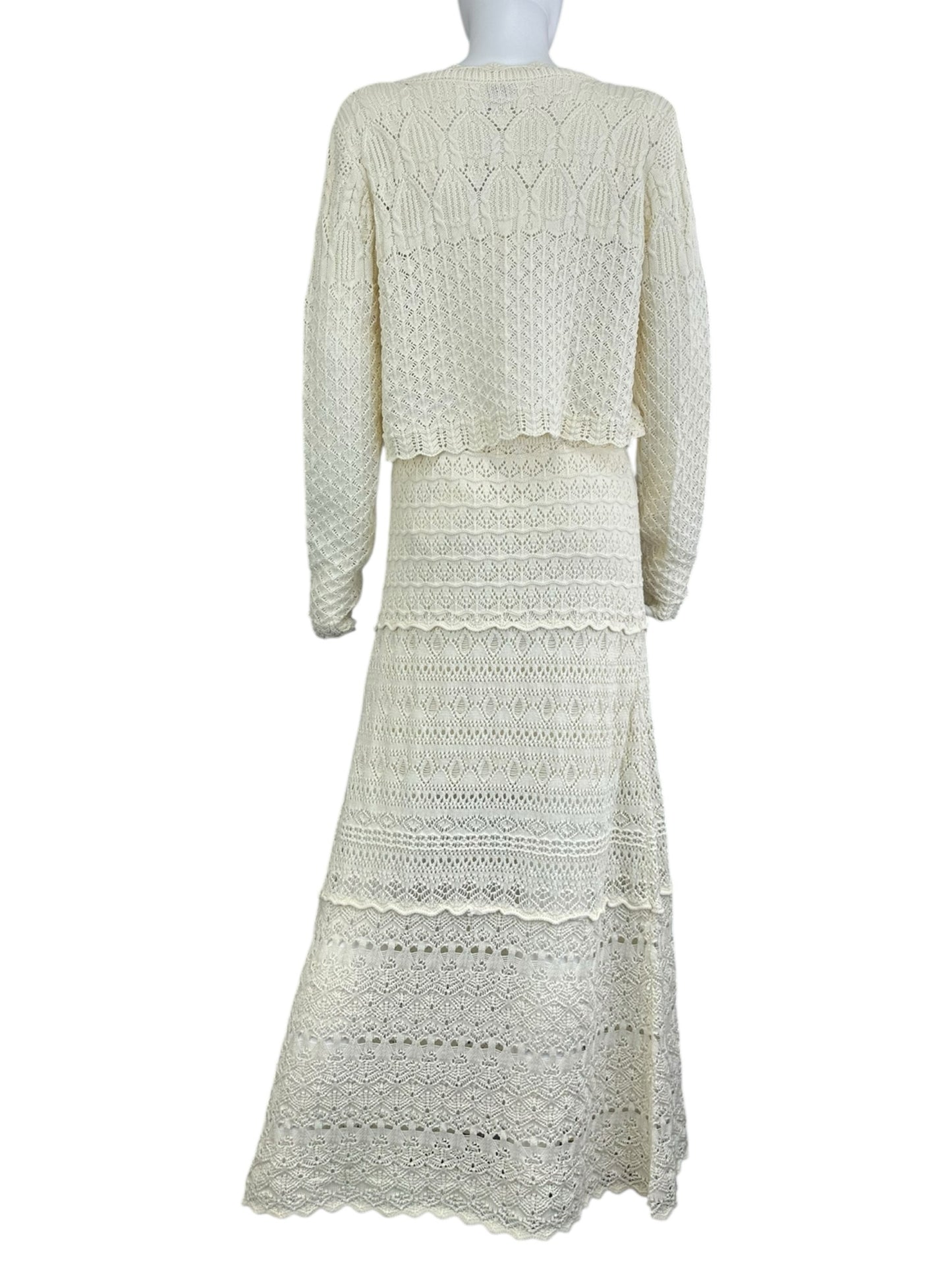 Moon River Two Piece White Knit Set Size M