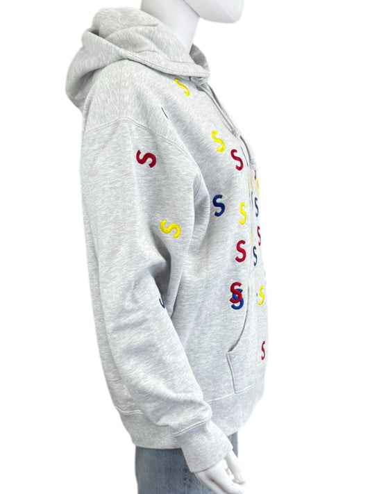 Supreme Gray Embroidered S Hoodie Size S