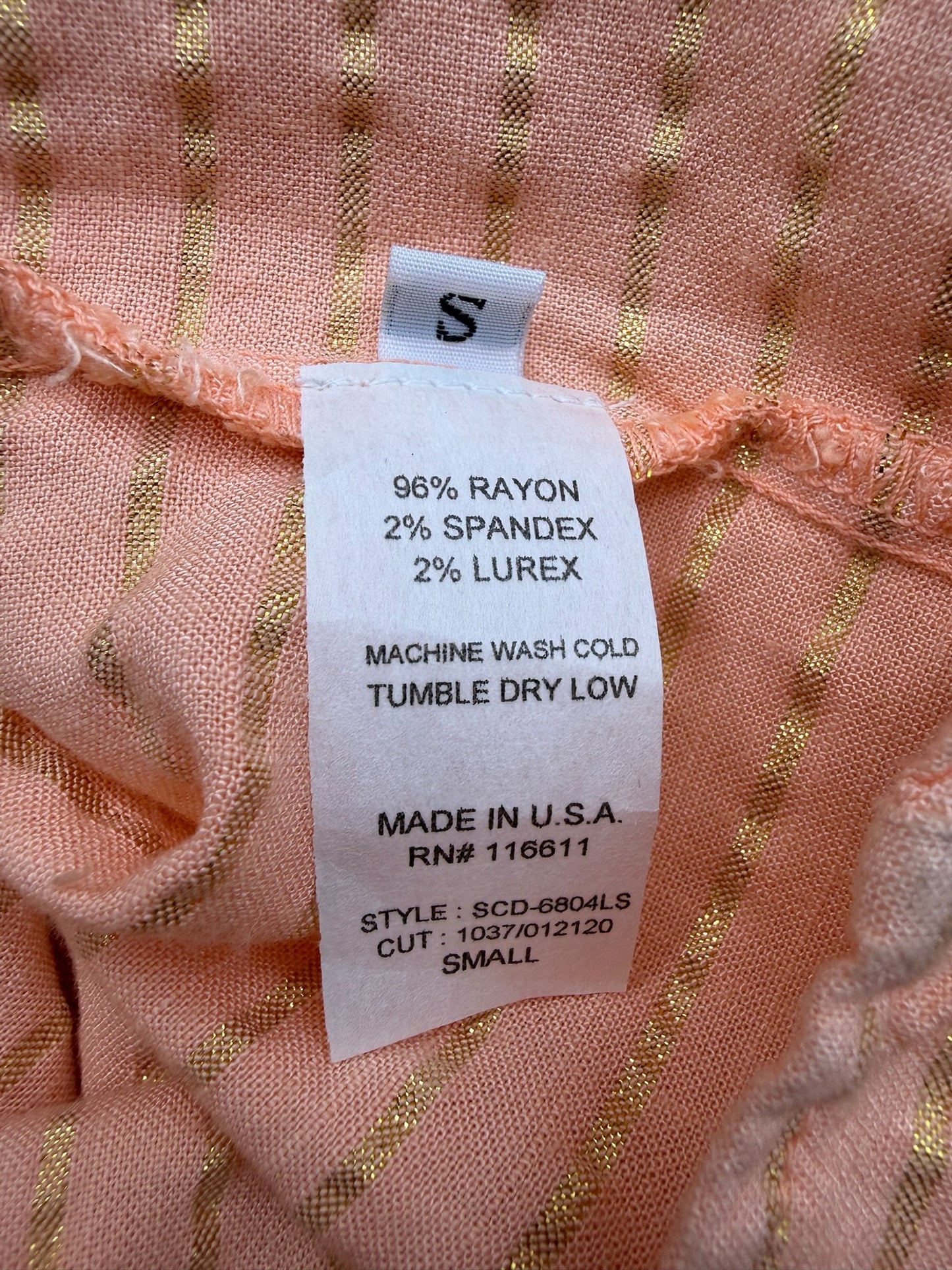 Self Contrast Peach Striped Maxi Sundress Size S
