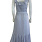 PAIGE Blue Satin Print Midi Dress Size S