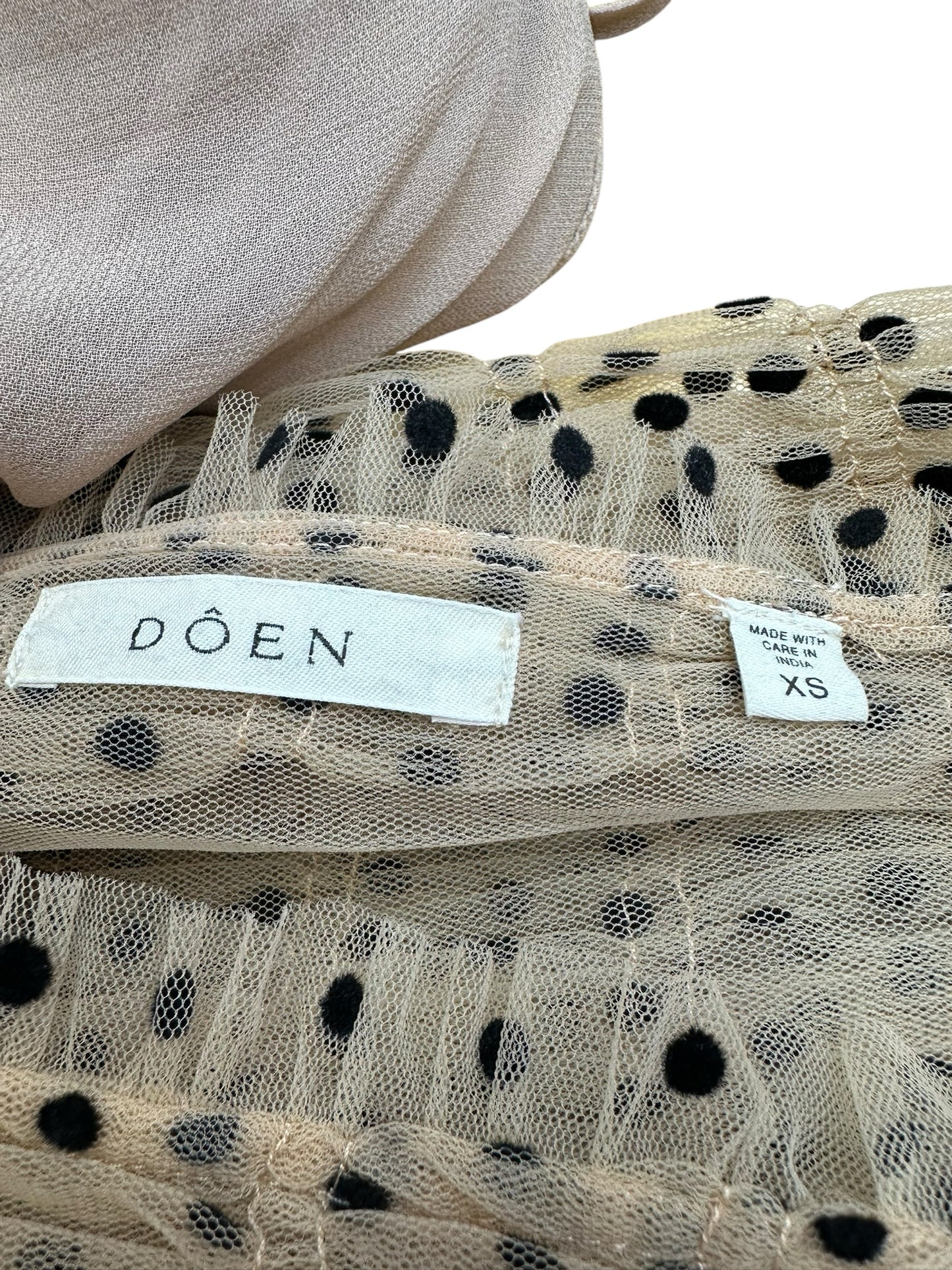 DOEN Brown and Black Polka Dot 'Pamelina' Maxi dress Size XS