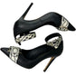 Salvatore Ferragamo Black Leather Lurano Pumps Size 7.5