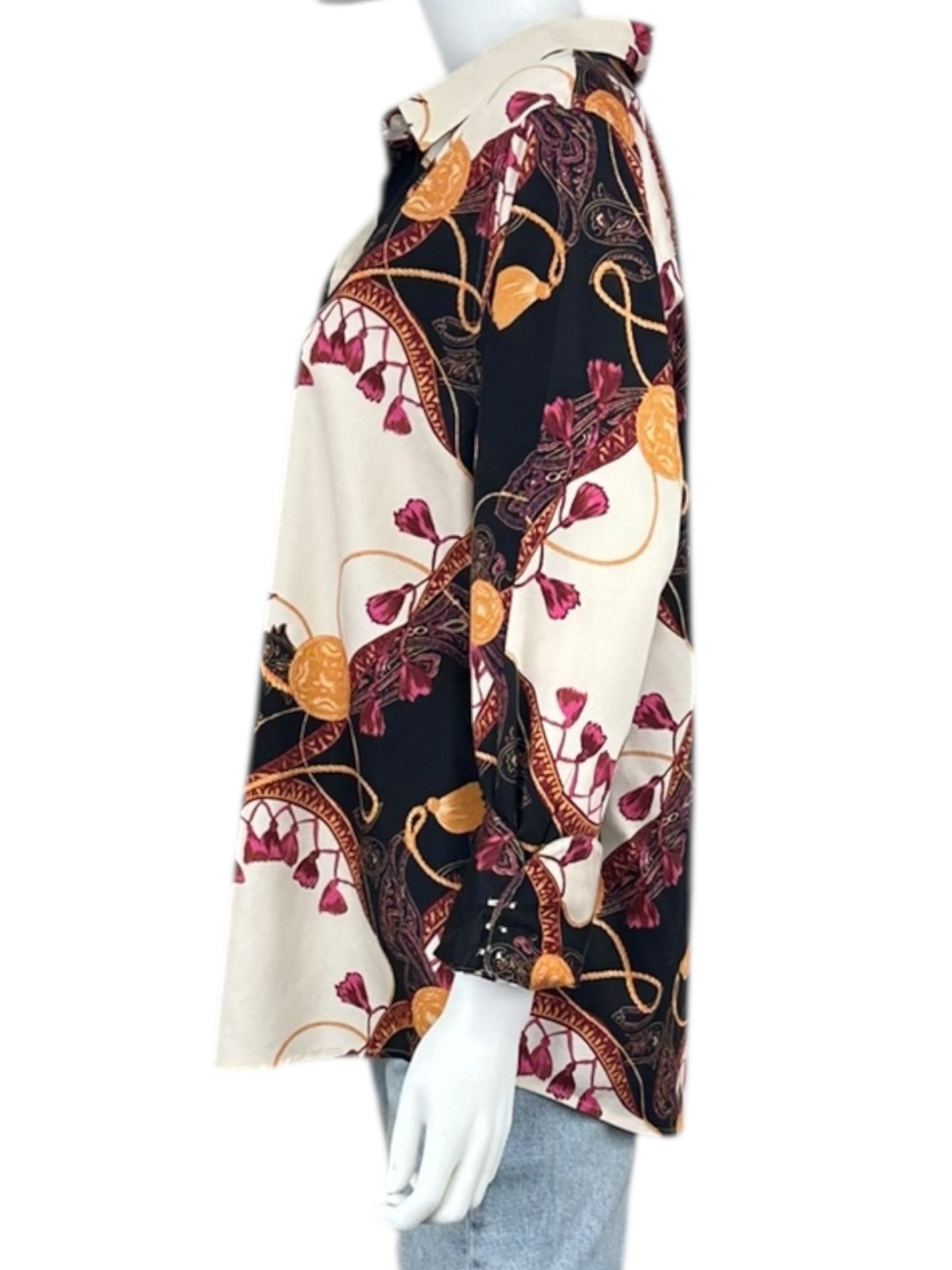 Chico's NWT Chic Status No Iron Button-down Shirt Size L