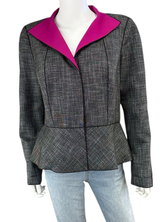 LAFAYETTE 148 NEW YORK Amanda Peplum Neoprene Jacket Size 12