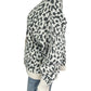 LOFT Cotton Cream and Gray Leopard Cardigan Size XL