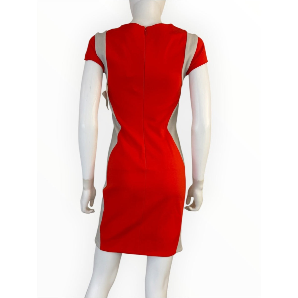DVF NWT Blood Orange Pele Color-block Sheath Dress Size 2