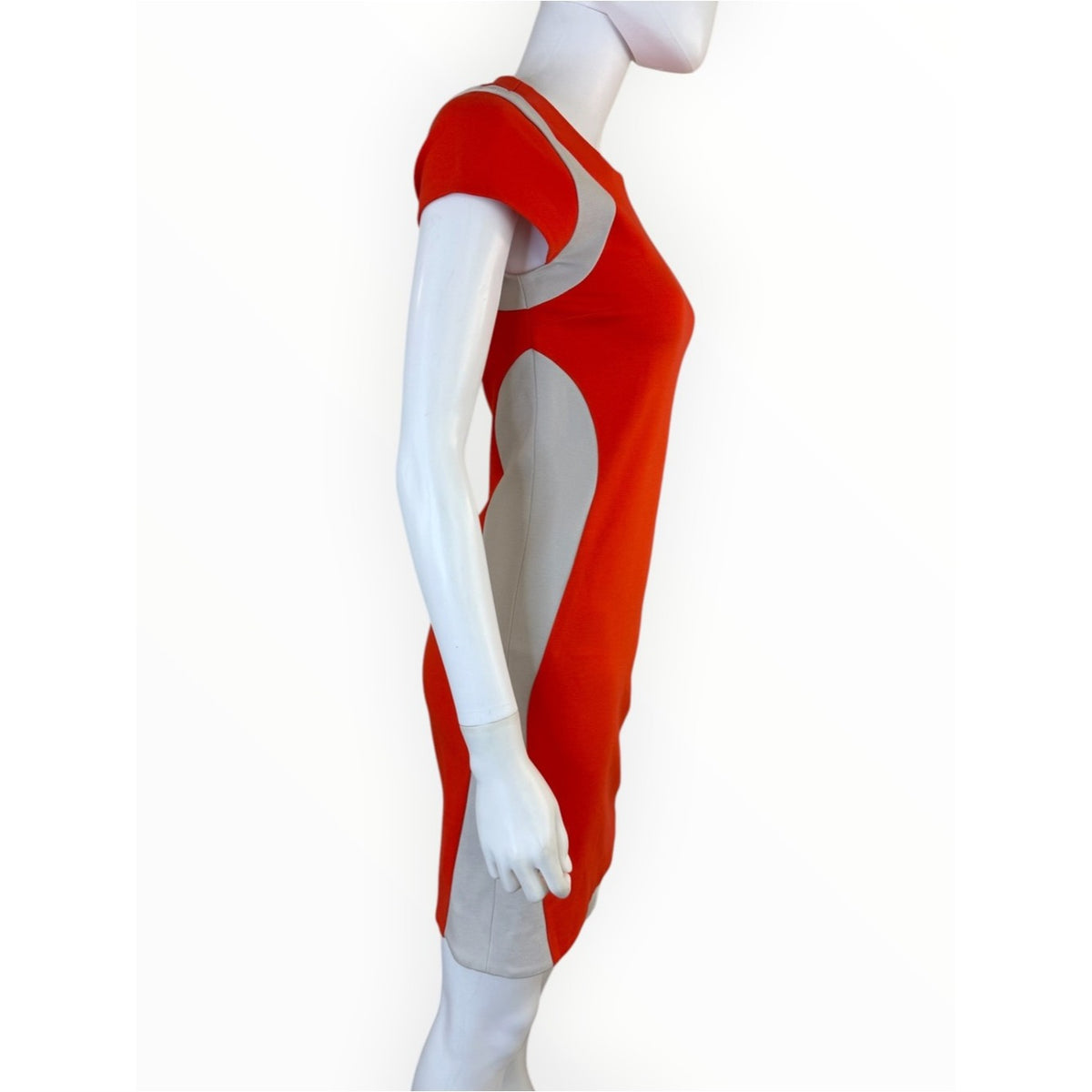 DVF NWT Blood Orange Pele Color-block Sheath Dress Size 2