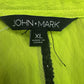 JOHN MARK NWT Neon Green Tunic Button Down Shirt Size L