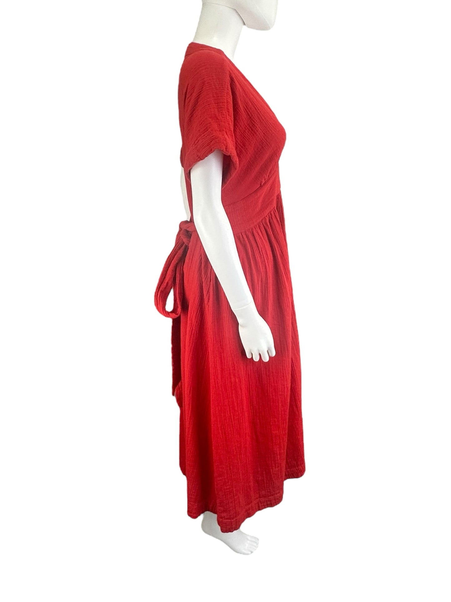 100% Cotton HATCH Red Maxi Dress Size 2