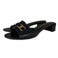 Salvatore Ferragamo Black Leather Rhodes Mules Size 7.5