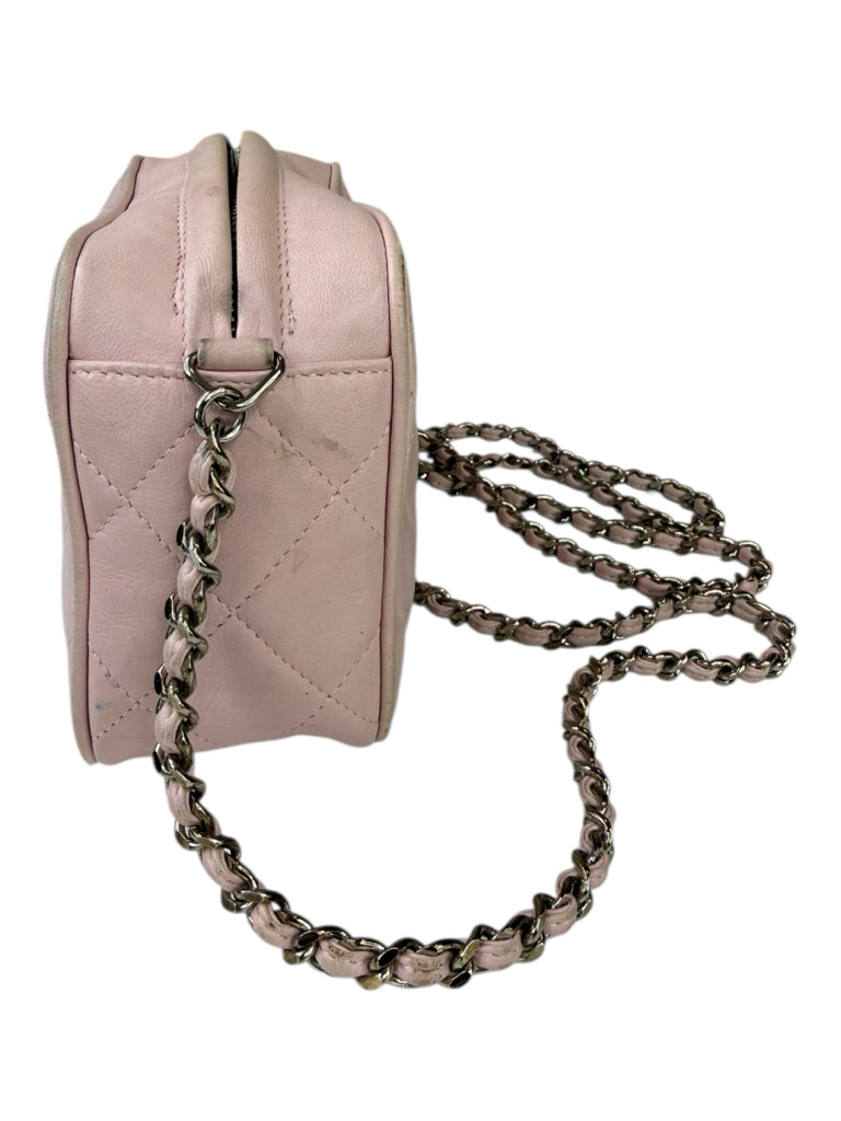 CHANEL Pink Quilted Leather Crossbody