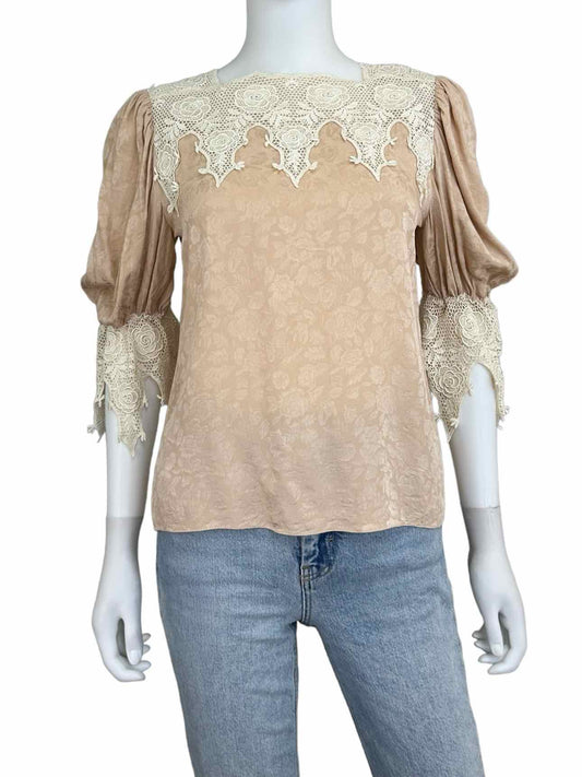 capriccio by digna Vintage Crochet Trim Blouse Size 4